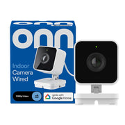 Onn Wired Indoor Security Camera, 1080p HDR Video, Two-Way Talk, Intelligent Motion Alerts, Night Vision, 3-Hour Event History
