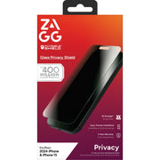 ZAGG 200116041 Glass Shield Privacy Screen Protector for Apple iPhone 16 & iPhone 15