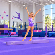 Justice 8ft Folding Gymnastics Balance Beam, High-Density EVA Core, Anti-Slip Suede Surface, Lavender, Portable Design