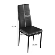 Ktaxon Set of 6 High PU Leather High Back Dining Chairs, Black