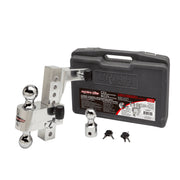 Uriah Products 623411 Aluma-Tow Adjustable Trailer Hitch, 12,000 lb Towing Capacity, 3 Interchangeable Hitch Balls, Locking Pins, Rustproof Aluminum, Fits 2-Inch Receivers