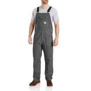 Carhartt Rugged Flex Relaxed Fit Canvas Bib Overalls, Gravel, 36W x 34L, 102987-039
