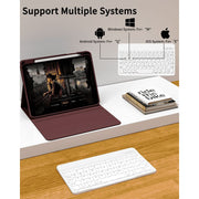 Aoub iPad Case with Detachable Wireless Keyboard, Silicone Cover with Pencil Holder, Red, Compatible with iPad 11th Generation 11 Inch and 10th Generation 10.9 Inch, A16 Keyboard Case Red