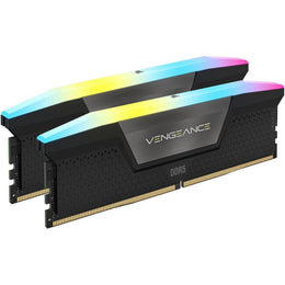Corsair Vengeance RGB 64GB (2 x 32GB) DDR5 6400 Desktop Memory, 288-Pin, Black, CMH64GX5M2N6400C32