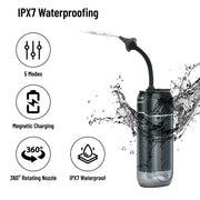 Brookstone Electric Power Ear Flusher, Retractable Body, 3 Pressure Modes, Soft Replaceable Ear Tips - Portable