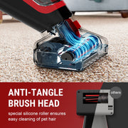 VacLife H-116 Cordless Handheld Vacuum, Car Vacuum Cleaner Rechargeable with Motorized Brush, Red