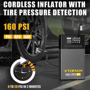 VTOMAN Jump Starter with Air Compressor,4250A Peak Car Starter with 160PSI Tire Inflator