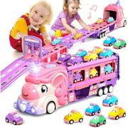 Funtogether Toys Unicorn Toy Truck with Foldable Race Track