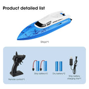 Zacro RC Battery-Powered Remote Control Boat, High-Speed 20+ MPH Racing, Blue, 2 Rechargeable Batteries, RH727
