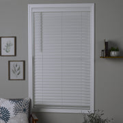 Beautiful Window Fashions Coverscaped 2-Inch Cordless Faux Wood Blinds, Smooth White, 23 x 74 in, Inside Mount with Valance, WM1B2374