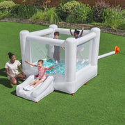 H2OGO Jump & Joy Kids Inflatable Bounce House with Extra-Wide Slide, White, Indoor/Outdoor, Ages 3+