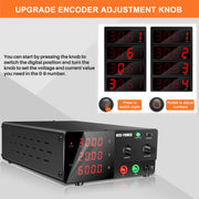 NICE-POWER R-SPS3020 DC Power Supply, Variable 0-30V 20A, 600W, High-Precision Encoder Knob, 4-Digit LED Display, Adjustable Switching Regulated