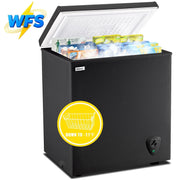 WANAI Chest Freezer, 5.0 Cubic Feet, Panda-Inspired Black and White Design, Removable Storage Basket, Energy-Efficient Compressor, Adjustable Temperature Settings, Quiet Operation, NBCF-BLACK11.22