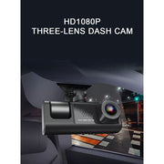 ZETA-CAM Dash Cam with WiFi, Dual Front and Interior Cameras, 170 Wide Angle, Night Vision, Motion Detection, Loop Recording, 32GB SD Card Included, 98382302