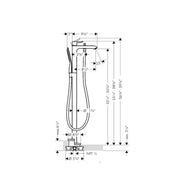 Hansgrohe 31432001 Metris Single-Handle Freestanding Tub Faucet with Hand Shower in Chrome