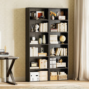 Casacomoda Tall 6-Tier Black Bookshelf, Space-Saving Vertical Storage Shelf for Living Room, Bedroom, Office