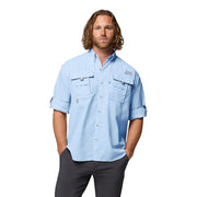 Columbia Men's PFG Bahama II Long Sleeve Shirt, UPF 30 Sun Protection, Quick-Dry Nylon, Relaxed Fit, Sail, Large, 101162
