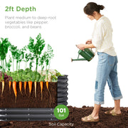 Best Choice Products Outdoor Raised Metal Oval Garden Bed, 16 Cubic Feet, 24-Inch Depth, Charcoal, 4x2x2 ft