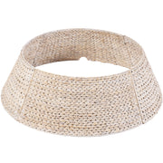 Best Choice Products Woven Hyacinth Christmas Tree Collar with Cord Cut-Out, Rustic Design, 24in, SKY6790