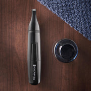 Remington Nose and Ear Hair Trimmer with Alloy Steel Blade, Detachable Head, Battery Powered, Black, NE3150