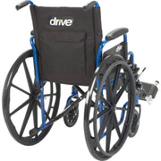 Drive Medical BLS16FBD-ELR Blue Streak Wheelchair with Flip Back Desk Arms, Elevating Leg Rests