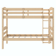 Better Homes & Gardens WM3921FP Leighton Kids Solid Wood Twin-Over-Twin Convertible Bunk Bed W/Ladder and Guardrails, Natural Pine