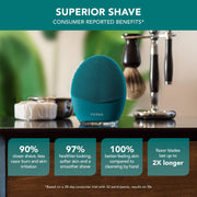Foreo F1283 Luna 4 Men's Skin & Beard Face Cleansing Brush & Firming Massager, Green