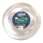 Chinet Cut Crystal Clear Plastic Dinner Plates, 10 in, 100 Count, White, Round, 38527