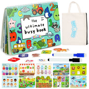 BenBen Montessori Busy Book for Toddlers, 30 Educational Themes, Durable Laminated Cardstock, Multicolor, 5168900916