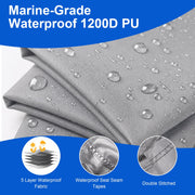 Agricasst 22-24FT Trailerable Boat Cover Set, Heavy-Duty 1200D Waterproof Tarp with Motor Cover, 15 Adjustable Straps, Gray