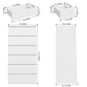 Homfa FMD-127 7 Drawer White Dresser, Modern Nightstand Storage Cabinet Chest of Drawers, White