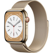 Apple Watch Gen 8 Series 8 Cell 45mm Gold Stainless Steel - Gold Milanese Loop MNKP3LL/A
