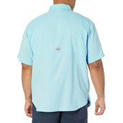 Columbia Men's PFG Tamiami II Short Sleeve Shirt, Omni-Shade UPF 40, Omni-Wick, Gulf Stream, 3X Tall, 128705