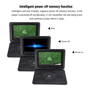 iFanze 13.9 Portable DVD Player with 10.1 HD Swivel Display Screen 800x480 Resolution 16:9 LCD Screen 100-240V Dvd Player, Black