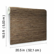 RoomMates Brown Faux Grasscloth Peel and Stick Wallpaper, 20.5 in x 16.5 ft Roll, RMK11312WP