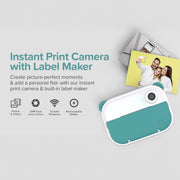 myFirst Insta Wi Kids Digital Camera with Instant Thermal Printing, 12MP Photos, 1080p Video, Selfie Lens, Label Maker, Teal, FC2402SA-TL01