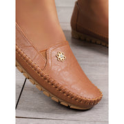 AstraShopming Womens Slip-On Loafers Flats, Lightweight Flexible Sole, Breathable Casual Walking Shoes, Non-Slip Outdoor Wear, Camel