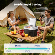 Simzlife 12V Car Refrigerator, 12QT Electric Cooler with Handle, Dual Power DC/AC, -4F to 68F Temperature Range, Compact Black Fridge for RV Camping Travel Truck CF028-12BL
