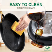 Chef Power Ceramic Cookware Sets, 10Pcs Pots and Pans Set Non Stick, Cookware Set with Stainless Steel Handle
