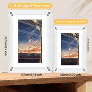 VEANXIN 5 Inch Acrylic Digital Photo Frame, 1920x1080 IPS Display, 2GB Memory, 1000mAh Battery, USB-C Interface