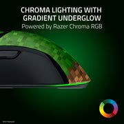 Razer Cobra Lightweight Optical Gaming Mouse, Wired, 58g, 8500 DPI Sensor, Gen-3 Optical Switches, Chroma RGB Lighting, Ambidextrous, Minecraft Edition