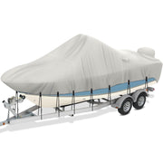 SHELTUSE YTZ02-17-19 16-18Ft Heavy Duty 1200D Oxford Boat Cover, 16' - 18'L, Beam Width Up to 98'' W, Grey