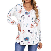 Fantaslook Long Sleeve Shirts for Women, 1 White Pink Floral