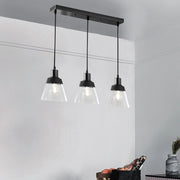 Better Homes & Gardens BHS336179061013 Three Clear Glass Pendant Black, 3 A19 Bulb Included