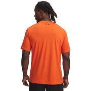 Under Armour Project Rock Athletic T-Shirt, Super-Soft Cotton-Polyester Blend, Orange Base with Black Accents, Regular Fit, Crew Neck, XXL, 1387797