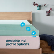 Linenspa WMLS30TT18GRT 3-Inch Cooling Gel and Green Tea Infused Memory Foam Mattress Topper, Plush, Sea Foam, Twin
