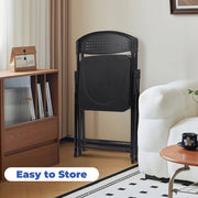 Mainstays Steel Frame Lightweight Compact Plastic Folding Chairs, Black, Set of 10