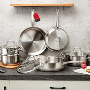Koch Systeme CS 10-Piece Stainless Steel Cookware Set, 10pcs with Steamer, Silver