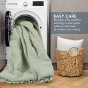 Regency Heights Comforter Set, Quilted Diamond Pattern with Ruffled Edges, Pre-Washed Microfiber, 3-Piece, King/Cal King Pink