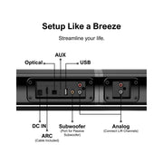 Ultimea Apollo S50 4.1ch Sound Bar for Smart TV with Subwoofer, 2-in-1 Detachable Bluetooth 5.3 Soundbar, Black
